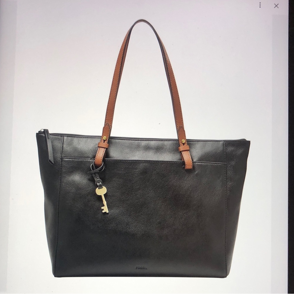 FOSSIL Rachel Black Leather Tote, excellent